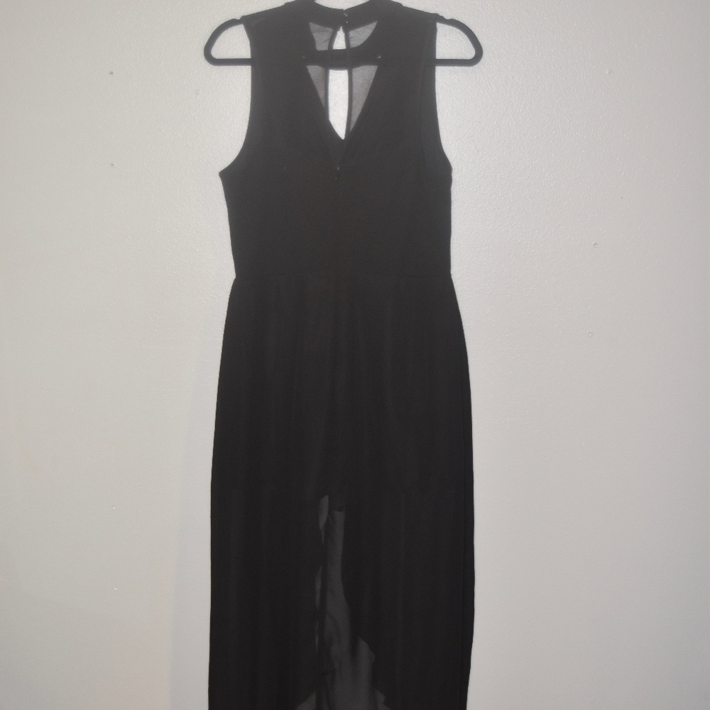 Romper with sheer maxi skirt